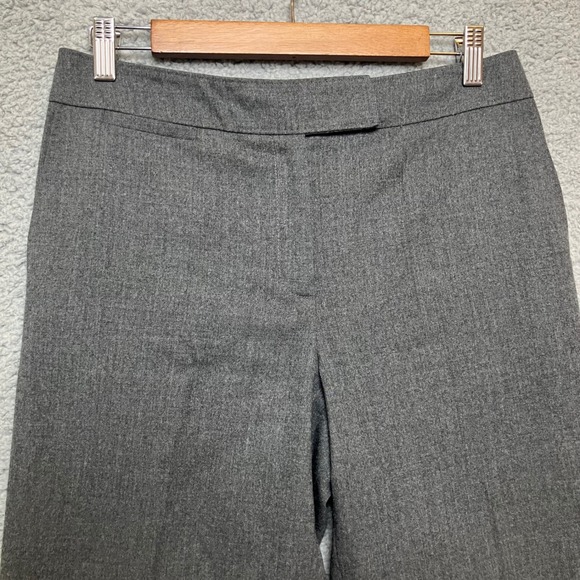 Talbots Wool Pants Women 8 Gray Dress Trousers Chinos Straight Leg Career Office - Picture 5 of 8
